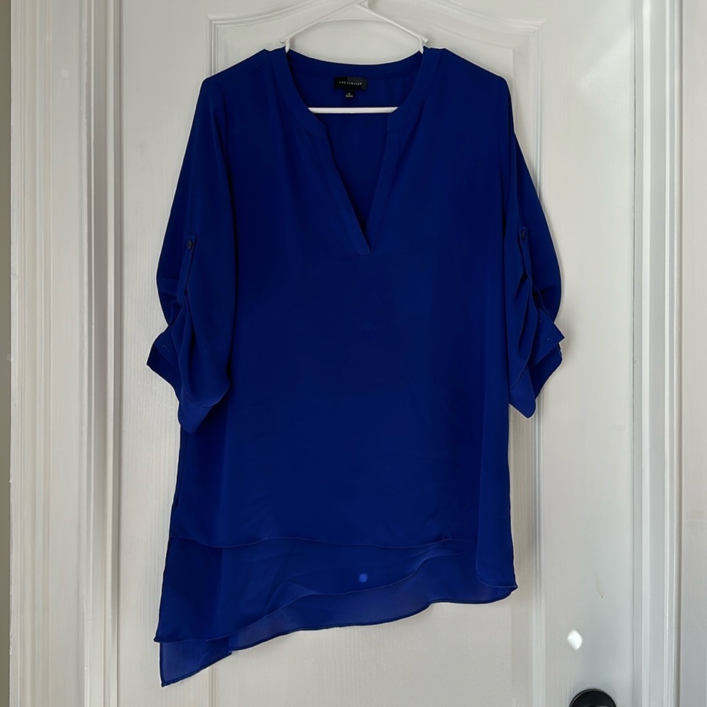 The Limited Asymmetrical V Neck Blouse Size Medium